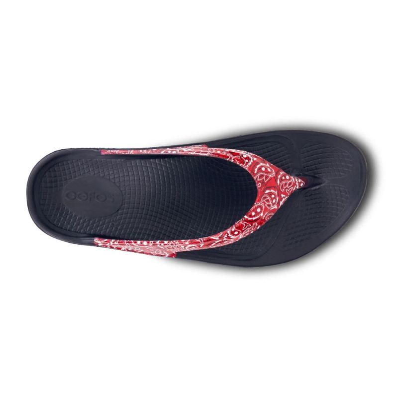 Oofos Women's OOlala Limited Sandal - Red Bandana
