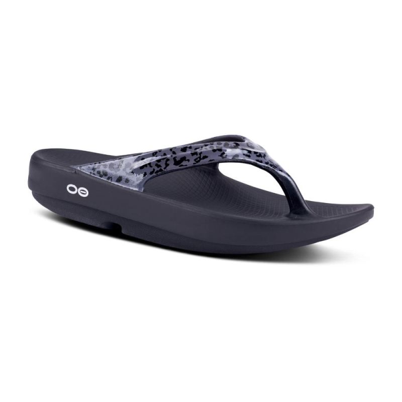 Oofos Women's OOlala Limited Sandal - Gray Leopard