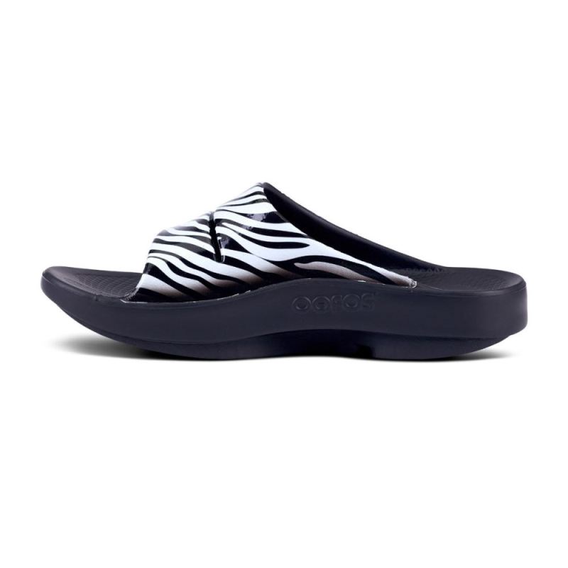 Oofos Women's OOahh Luxe Slide Sandal - Zebra
