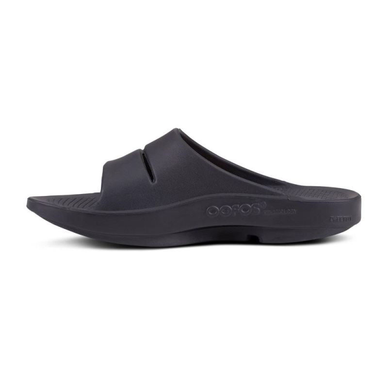Oofos Men's OOahh Sport Slide Sandal - Black Matte