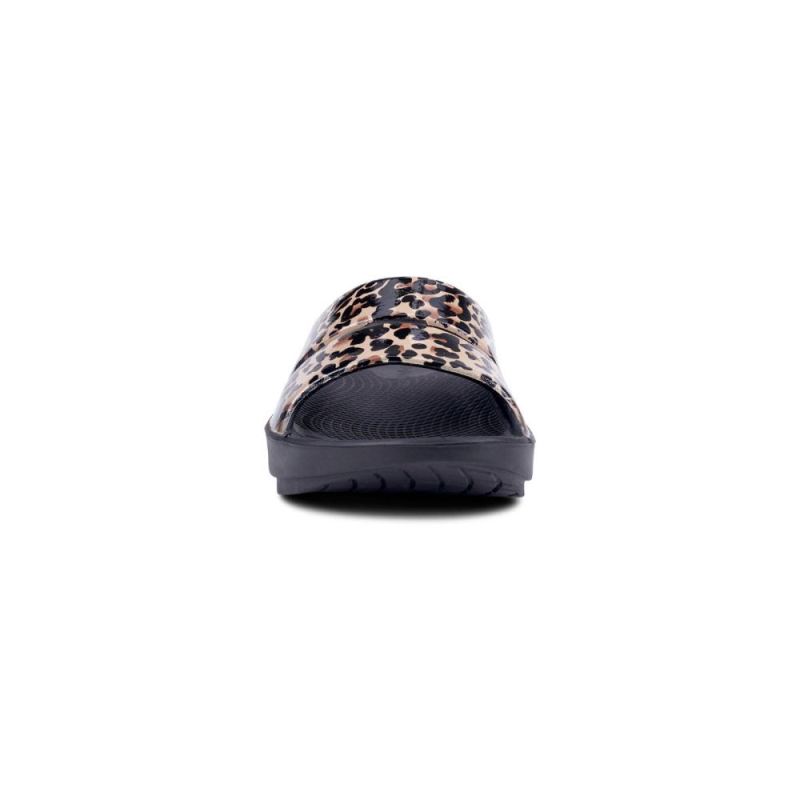 Oofos Women's OOahh Luxe Slide Sandal - Leopard