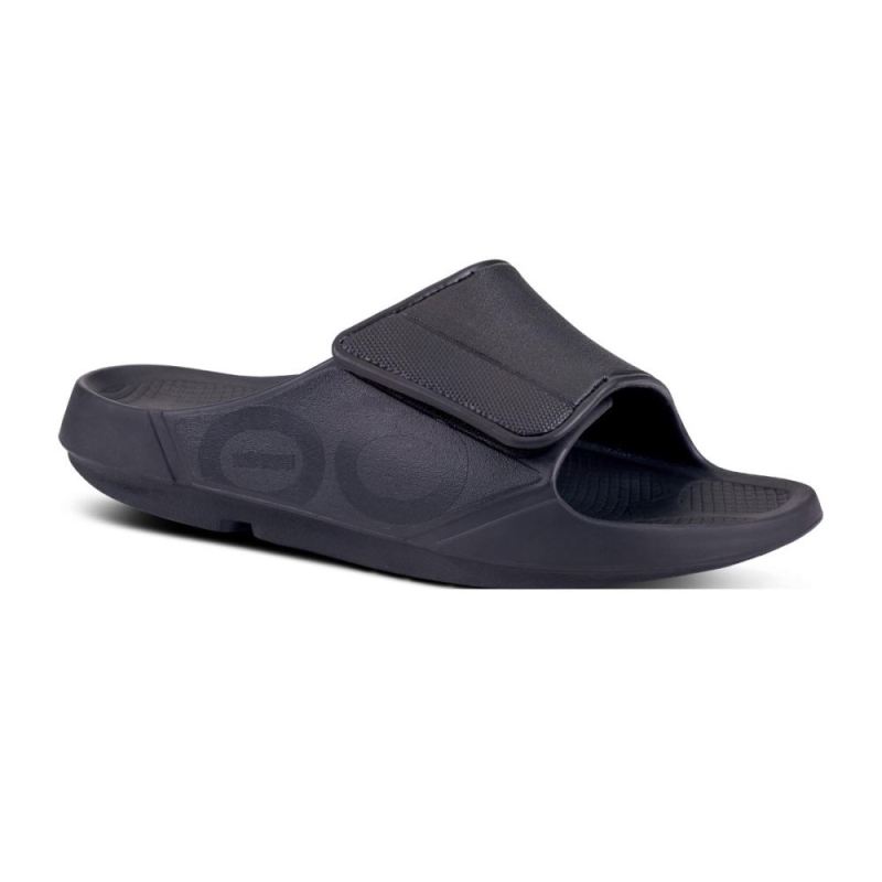 Oofos Women's OOahh Sport Flex Sandal- Matte Black