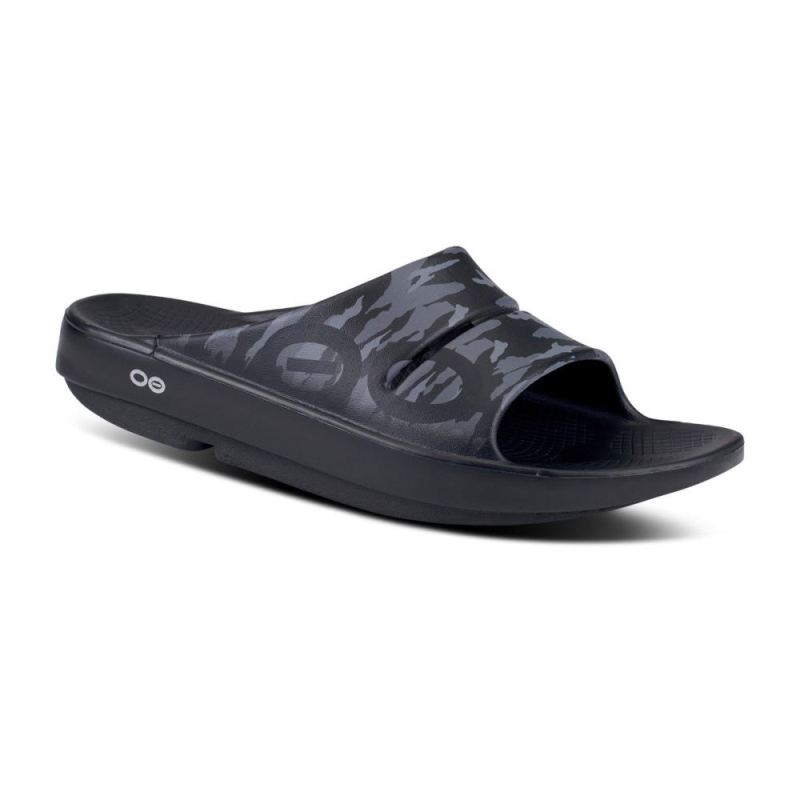 Oofos Women's OOahh Sport Slide Sandal - Black Camo