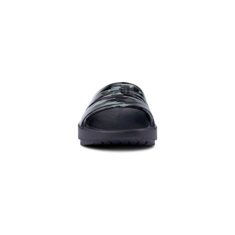 Oofos Women's OOahh Luxe Slide Sandal - Green Camo