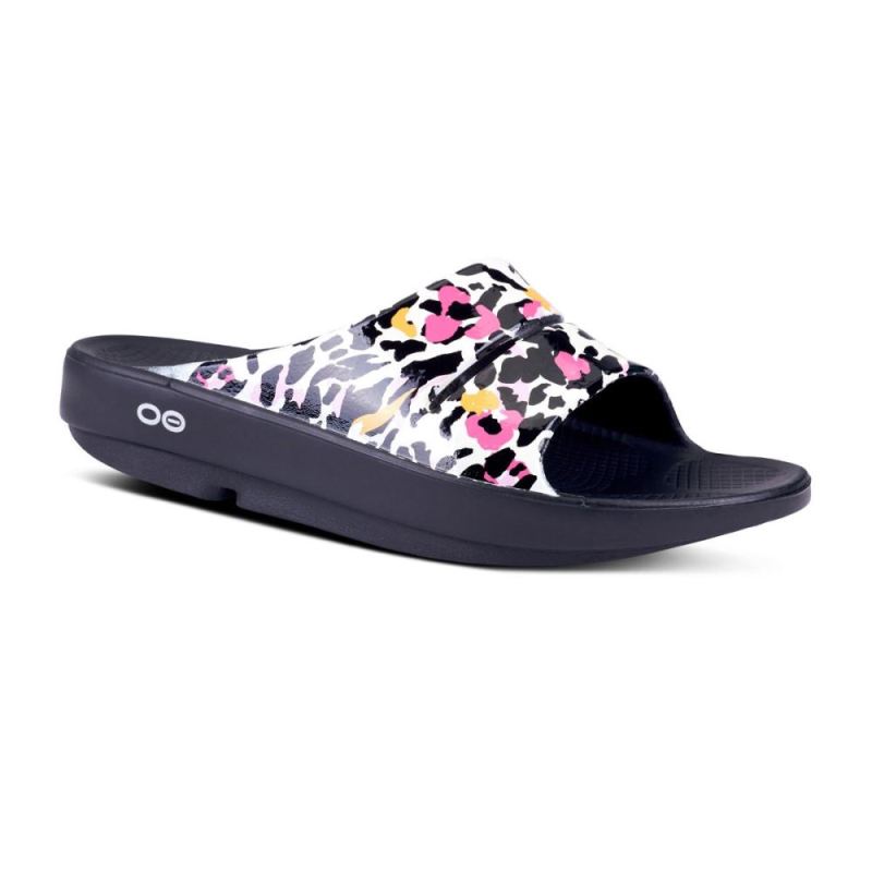 Oofos Women's OOahh Luxe Slide Sandal - Tiger Lily