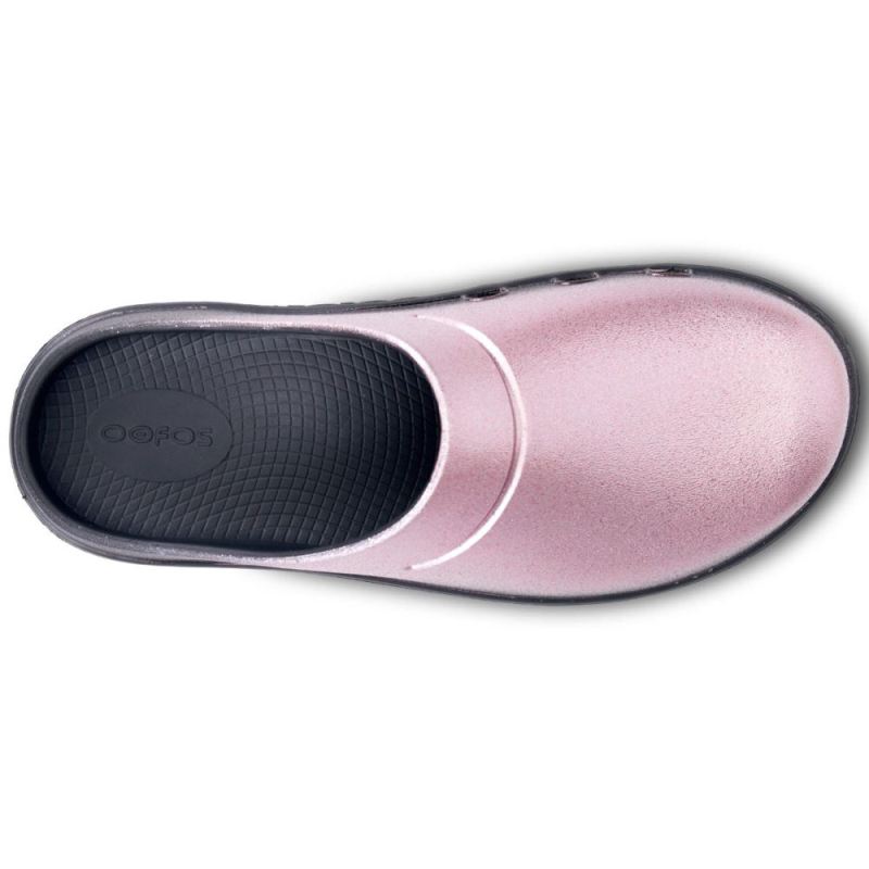 Oofos Women's OOcloog Luxe Clog - Rose Sparkle
