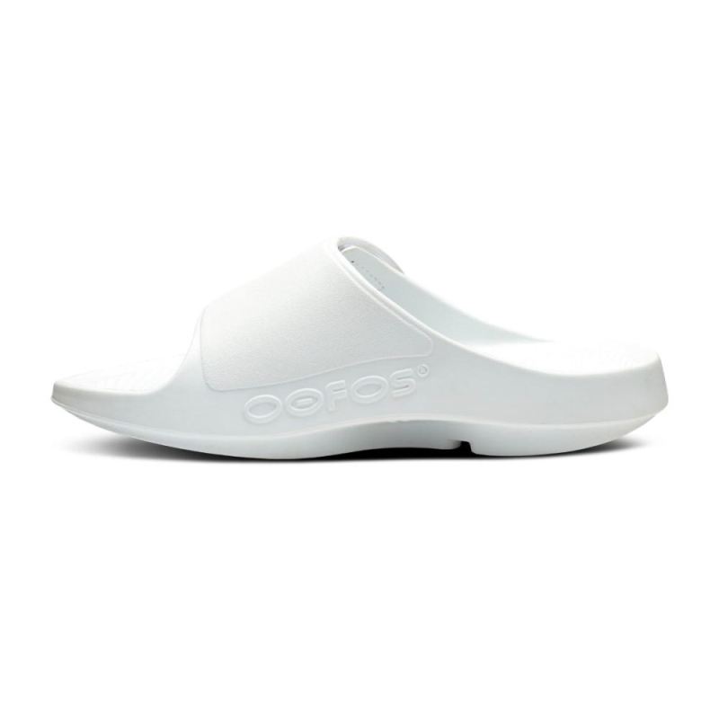 Oofos Men's OOahh Sport Flex Sandal - White