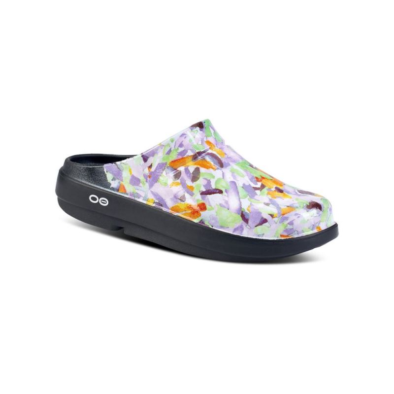 OOfos Women's Oocloog Limited Edition Clog - Purple Watercolor