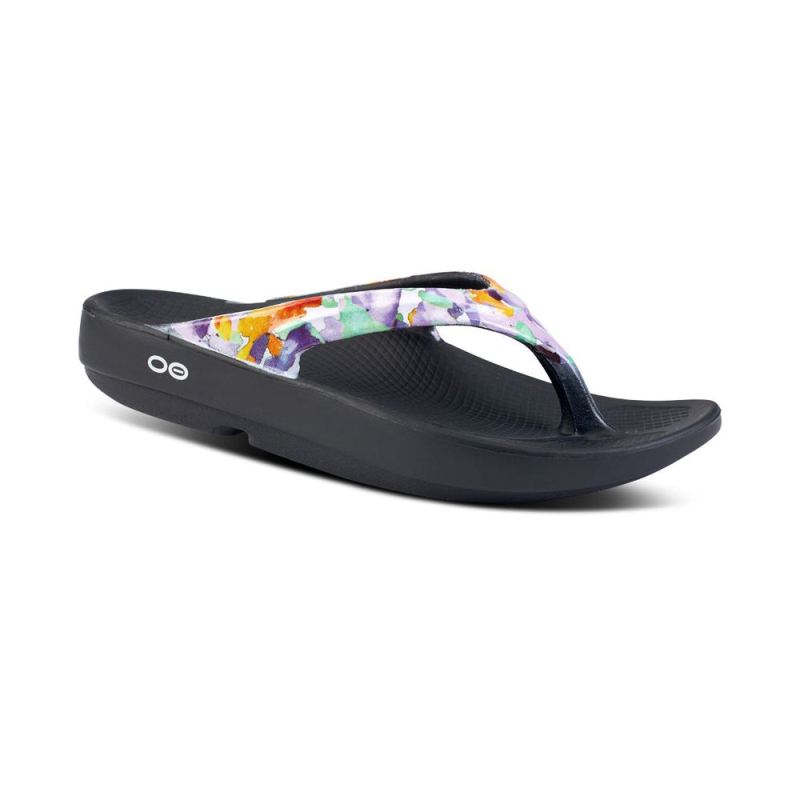 OOfos Women's Oolala Limited Sandal - Purple Watercolor