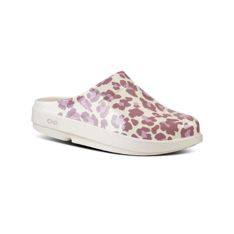 OOfos Women's Oocloog Limited Edition Clog - Rose Leopard