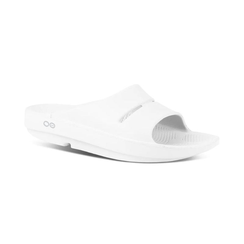 OOfos Men's Ooahh Slide Sandal - White