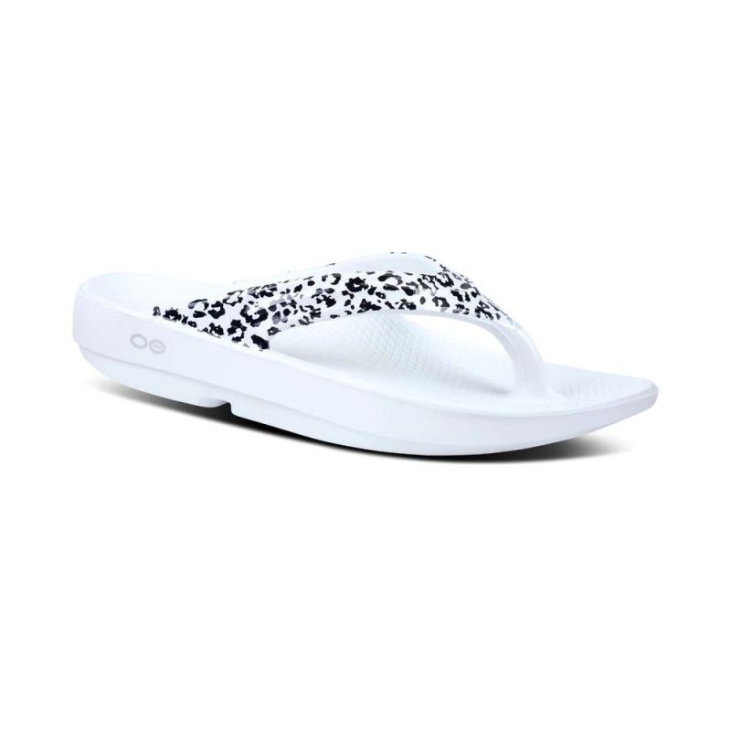 OOfos Women's Oolala Limited Sandal - Snow Leopard